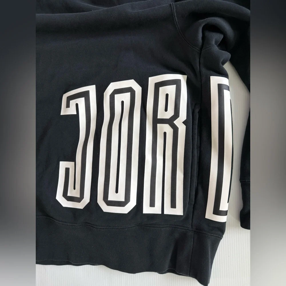 Air Jordan DNA Wrap Around Spellout Splete Black Pullover Hoodie Mens Size Large